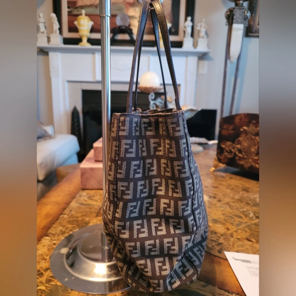 Fendi Brown Monogram Tote Bag w/COA - Picture 3 of 9
